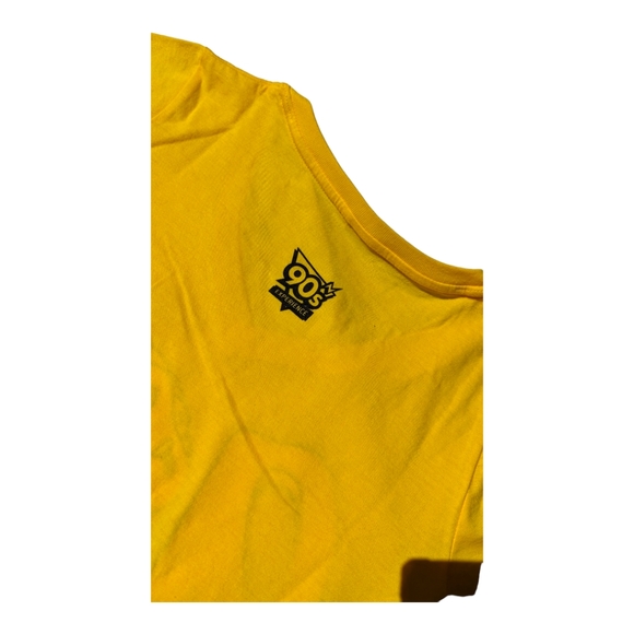 90's Experience Womens 90's Donut Simpson's Yellow/Pink VNeck Tee - Picture 4 of 4